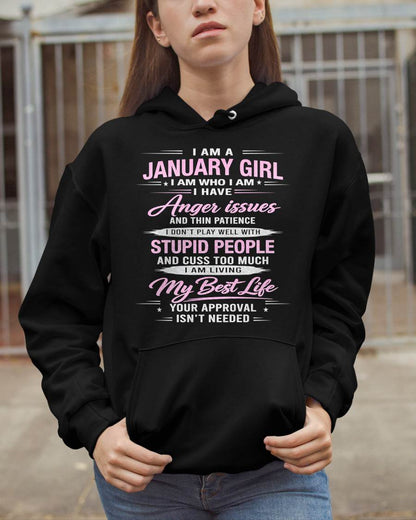 JANUARY - I AM WHO I AM - BIRTHDAY T-SHIRT FOR WOMEN - tien01 (SKU26T-01273-01)