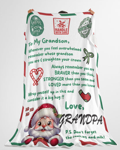 BLANKET FOR GRANDSON – COMFORT & WARMTH GIFT FROM GRANDPA  Sherpa Fleece Quilt Blanket TIEN00 (SKUB10-182)