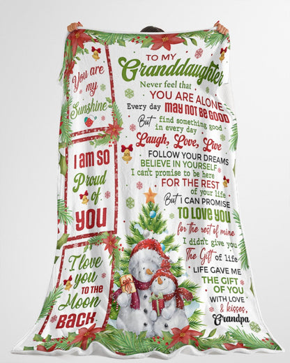 BLANKET FOR GRANDDAUGHTER – COMFORT & WARMTH CHRISTMAS GIFT FROM GRANDPA  Sherpa Fleece Quilt Blanket TIEN00 (SKUB10-184)