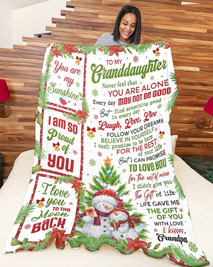 BLANKET FOR GRANDDAUGHTER – COMFORT & WARMTH CHRISTMAS GIFT FROM GRANDPA  Sherpa Fleece Quilt Blanket TIEN00 (SKUB10-184)
