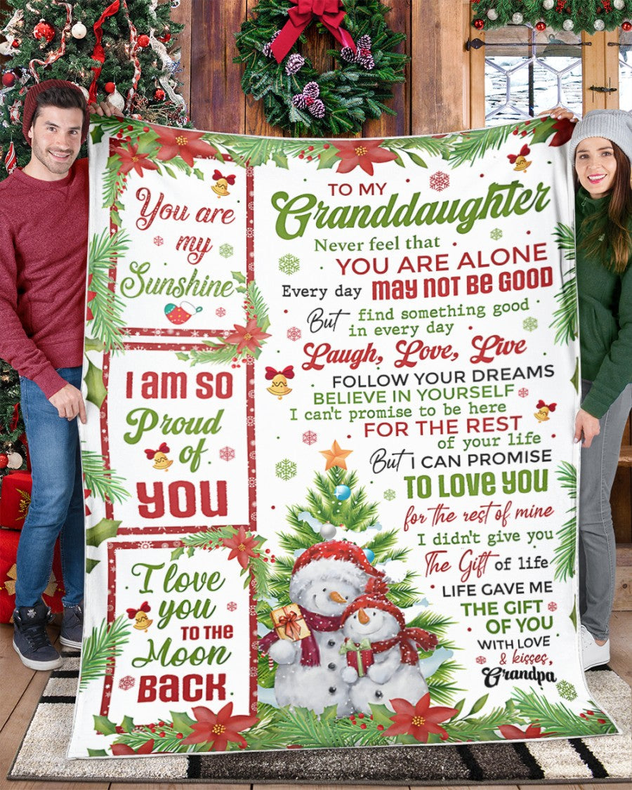 BLANKET FOR GRANDDAUGHTER – COMFORT & WARMTH CHRISTMAS GIFT FROM GRANDPA  Sherpa Fleece Quilt Blanket TIEN00 (SKUB10-184)