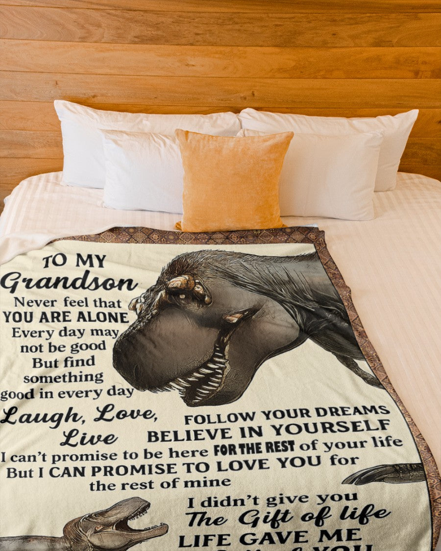 BLANKET FOR GRANDSON – COMFORT & WARMTH GIFT FROM GRANDPA  Sherpa Fleece Quilt Blanket TIEN00 (SKUB-BLK-GPKL)