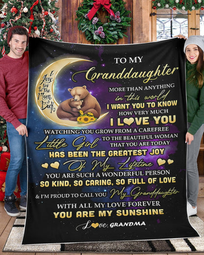 BLANKET FOR GRANDDAUGHTER – COMFORT & WARMTH GIFT FROM GRANDMA  Sherpa Fleece Quilt Blanket hnds00 (SKUB-BLK-GMD3)