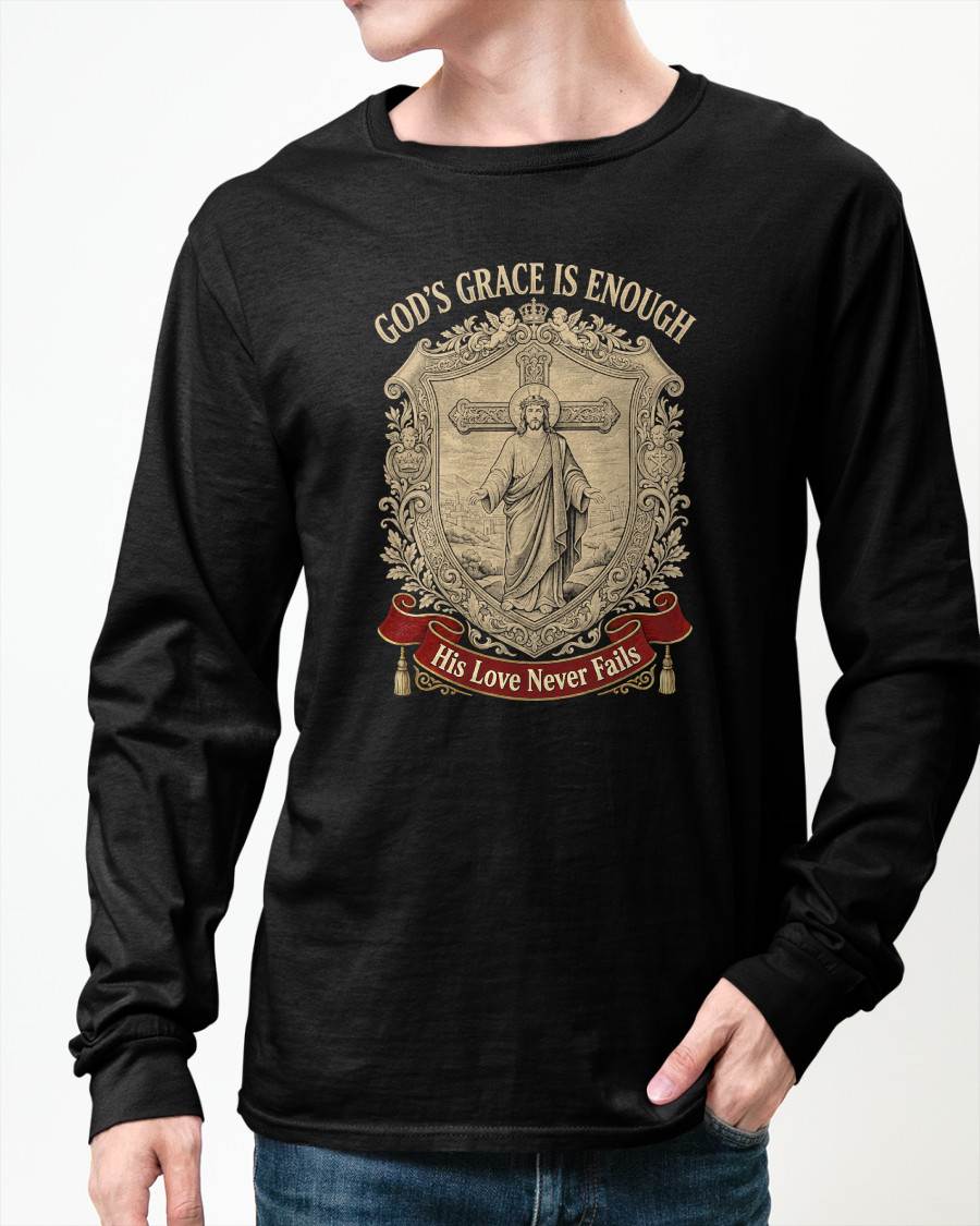 GOD’S GRACE IS ENOUGH  - CHRISTIAN T-SHIRT - FOR MEN tien00 (SKU2608-135)