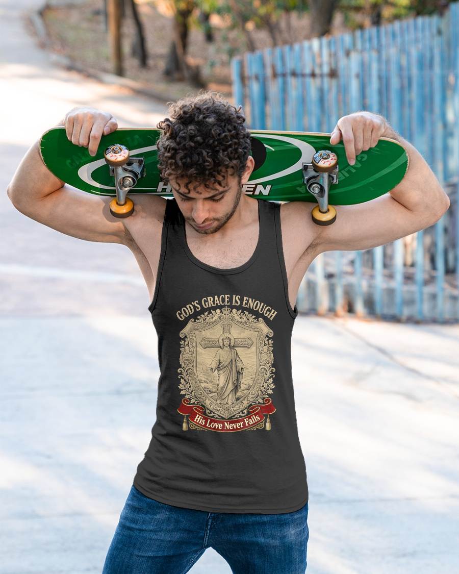 GOD’S GRACE IS ENOUGH  - CHRISTIAN T-SHIRT - FOR MEN tien00 (SKU2608-135)