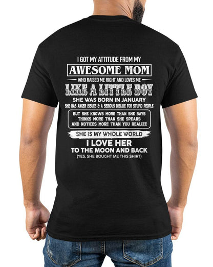T - Shirt From Mom to Son  – "I LOVE MY MOM TO THE MOON AND THE BACK" – TIEN01 (SKU2605-32-01)