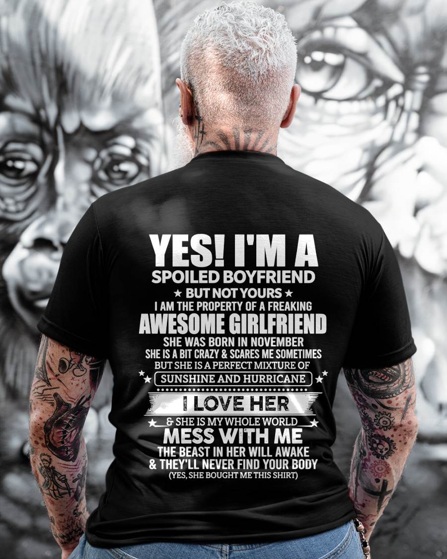 NOVEMBER – "I HAVE A GIRLFRIEND - SHE IS SUNSHINE AND HURRICANE" –  T - SHIRT FROM WIFE – TIEN11 (SKU2606-389-11)