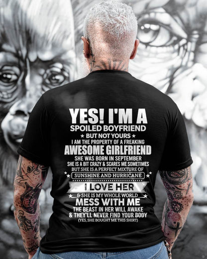 SEPTEMBER – "I HAVE A GIRLFRIEND - SHE IS SUNSHINE AND HURRICANE" –  T - SHIRT FROM WIFE – TIEN09 (SKU2606-389-09)