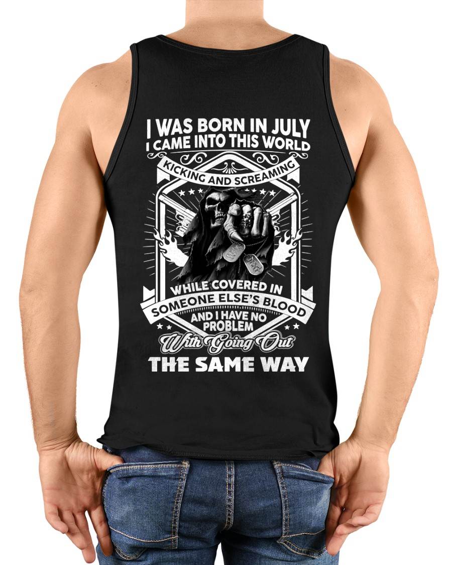 "I CAME INTO THIS WORLD WITH KICKING AND SCREAMING" – COOL T - SHIRT FOR MEN – TIEN07 (SKU2605-395-07)