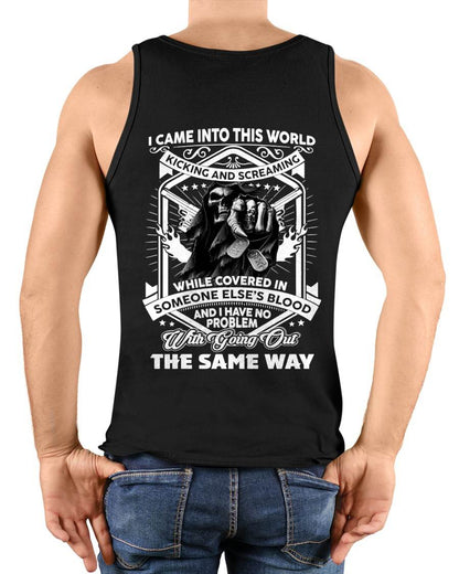 "I CAME INTO THIS WORLD WITH KICKING AND SCREAMING" – COOL T - SHIRT FOR MEN – TIEN00 (SKU2605-395-00)