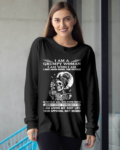 "I AM A GRUMPY WOMEN - I HAVE ANGER ISSUES AND THIN PATIENCE " – T – SHIRT FOR WOMEN – TIEN00 (SKU2607-220-00)