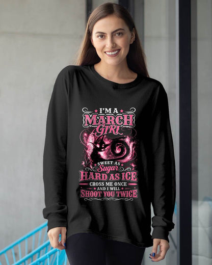 MARCH GIRL – "SWEET AS SUGAR - HARD AS ICE" – PINK VERSION – T-SHIRT FOR WOMEN – TIEN03 (SKU2607-325-03)