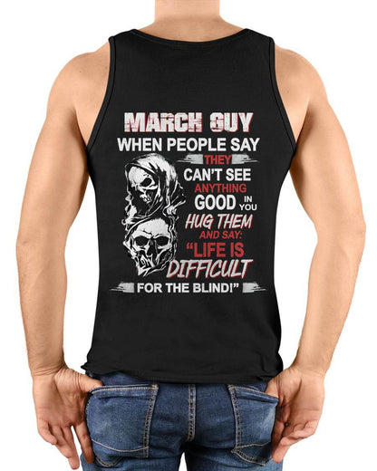 "YES, LIFE IS DIFFICULT FOR THE BLIND!" –  COOL T - SHIRT FOR MEN – TIEN03 (SKU12-253-03)