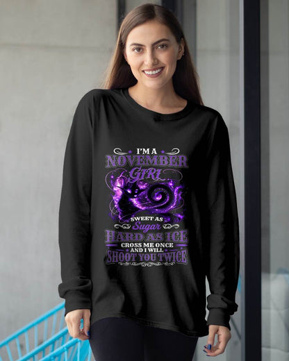 NOVEMBER – "SWEET AS SUGAR - HARD AS ICE" (PURPLE VERSION) – T – SHIRT FOR WOMEN – TIEN11 (SKU2607-284-11)