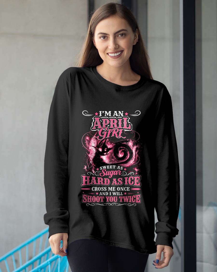 APRIL GIRL – "SWEET AS SUGAR - HARD AS ICE" – PINK VERSION – T-SHIRT FOR WOMEN – TIEN04 (SKU2607-325-04)