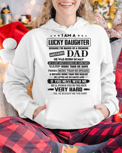 May - Lucky Daughter of Awesome Dad - Perfect Gift For Daughter From Dad - TIEN05 (SKU08-47-05)
