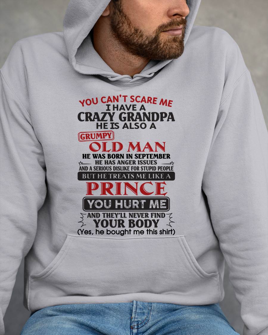 September – You Can’t Scare Me I Have A Crazy Grandpa – Gift For Grandson And Granddaughter From Grandpa – DOAN09 (SKU10-186-09)