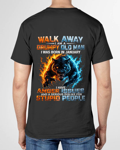 JANUARY – "I'M A GRUMPY OLD MAN - I'M SERIOUS DISLIKE STUPID PEOPLE" – TIGER VERSION – T-SHIRT FOR MEN – TIEN01 (SKU2607-330-01)