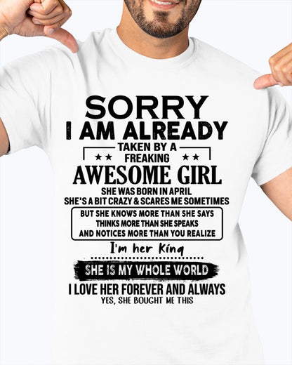 April - Awesome Girl born in April - Special gift for your boyfriend - From Wife TIEN04 (SKU.AT16)