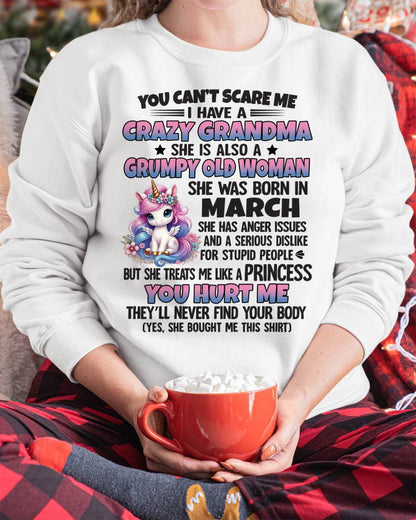 You Can’t Scare Me I Have A Crazy Grandma - Gift For Grandson And Granddaughter From Grandma - DOAN03 (SKU09-106-03)