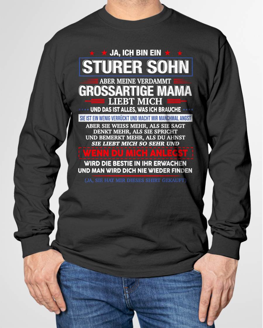 ICH HABE EINE UNGLA"UBLICHE MAMA UND SIE IST EIN BISSCHEN VERRÜCKT" – T-SHIRT VON MAMA FÜR SOHN – TIEN00 (SKU2606-62-00)