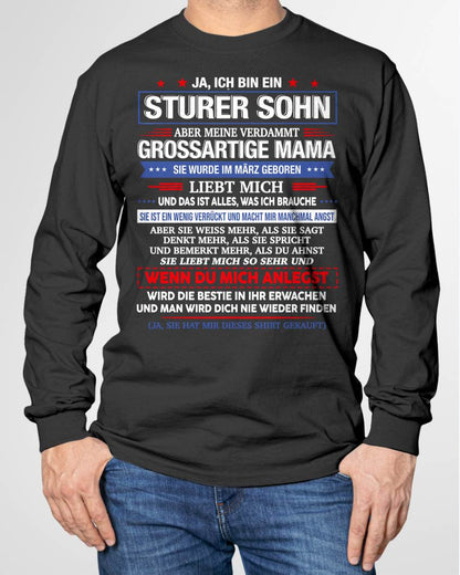 ICH HABE EINE UNGLA"UBLICHE MAMA UND SIE IST EIN BISSCHEN VERRÜCKT" – T-SHIRT VON MAMA FÜR SOHN – TIEN03 (SKU2606-62-03)
