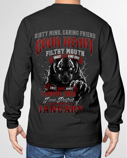 "GOOD HEART BUT FILTHY MOUTH - I NEVER SAID I WAS PERFECT" –  COOL T - SHIRT FOR MEN – TIEN01 (SKU2606-120-01)