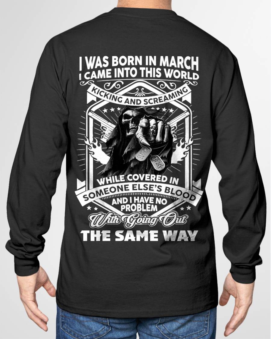 "I CAME INTO THIS WORLD WITH KICKING AND SCREAMING" – COOL T - SHIRT FOR MEN – TIEN03 (SKU2605-395-03)