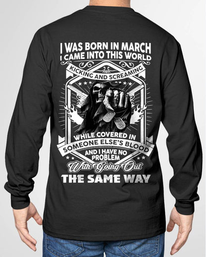 "I CAME INTO THIS WORLD WITH KICKING AND SCREAMING" – COOL T - SHIRT FOR MEN – TIEN03 (SKU2605-395-03)