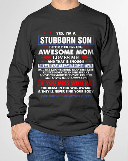 "I HAVE AN AWESOME MOM AND SHE'S  A BIT CRAZY" – T - SHIRT FROM MOM TO SON – TIEN00 (SKU2606-28-00)
