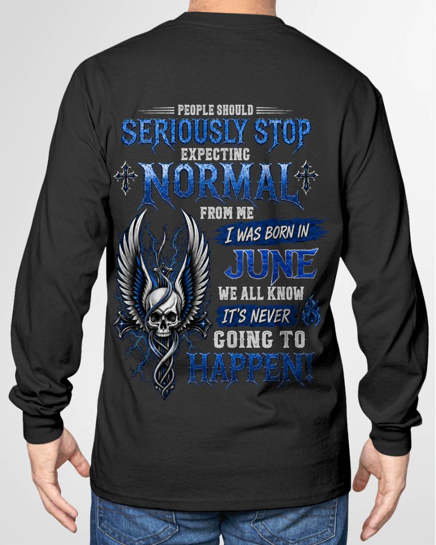 "STOP!! EXPECTING NORMAL FROM ME - IT'S NEVER HAPPEN" –  COOL T - SHIRT FOR MEN – TIEN06 (SKU2606-172-06)