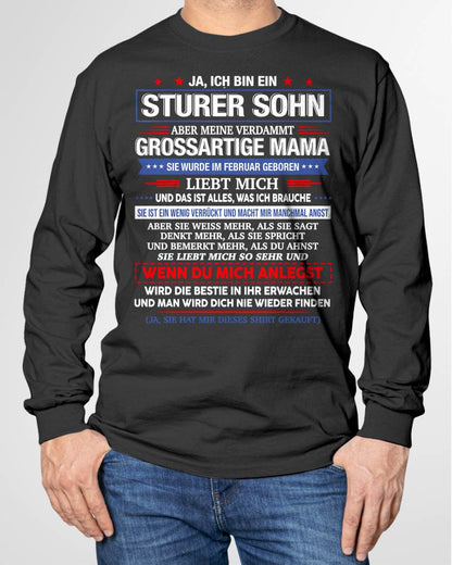 ICH HABE EINE UNGLA"UBLICHE MAMA UND SIE IST EIN BISSCHEN VERRÜCKT" – T-SHIRT VON MAMA FÜR SOHN – TIEN02 (SKU2606-62-02)