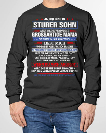 ICH HABE EINE UNGLA"UBLICHE MAMA UND SIE IST EIN BISSCHEN VERRÜCKT" – T-SHIRT VON MAMA FÜR SOHN – TIEN01 (SKU2606-62-01)