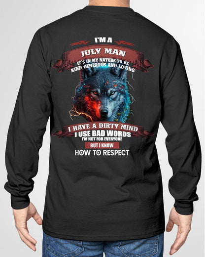 JULY - KNOW HOW TO RESPECT - BIRTHDAY T-SHIRT FOR MEN - TIEN07 / male (SKU12-162-07)