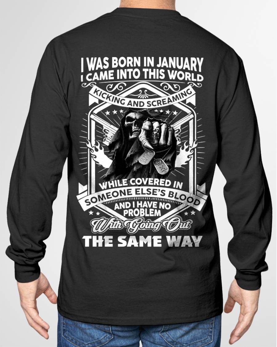 "I CAME INTO THIS WORLD WITH KICKING AND SCREAMING" – COOL T - SHIRT FOR MEN – TIEN01 (SKU2605-395-01)