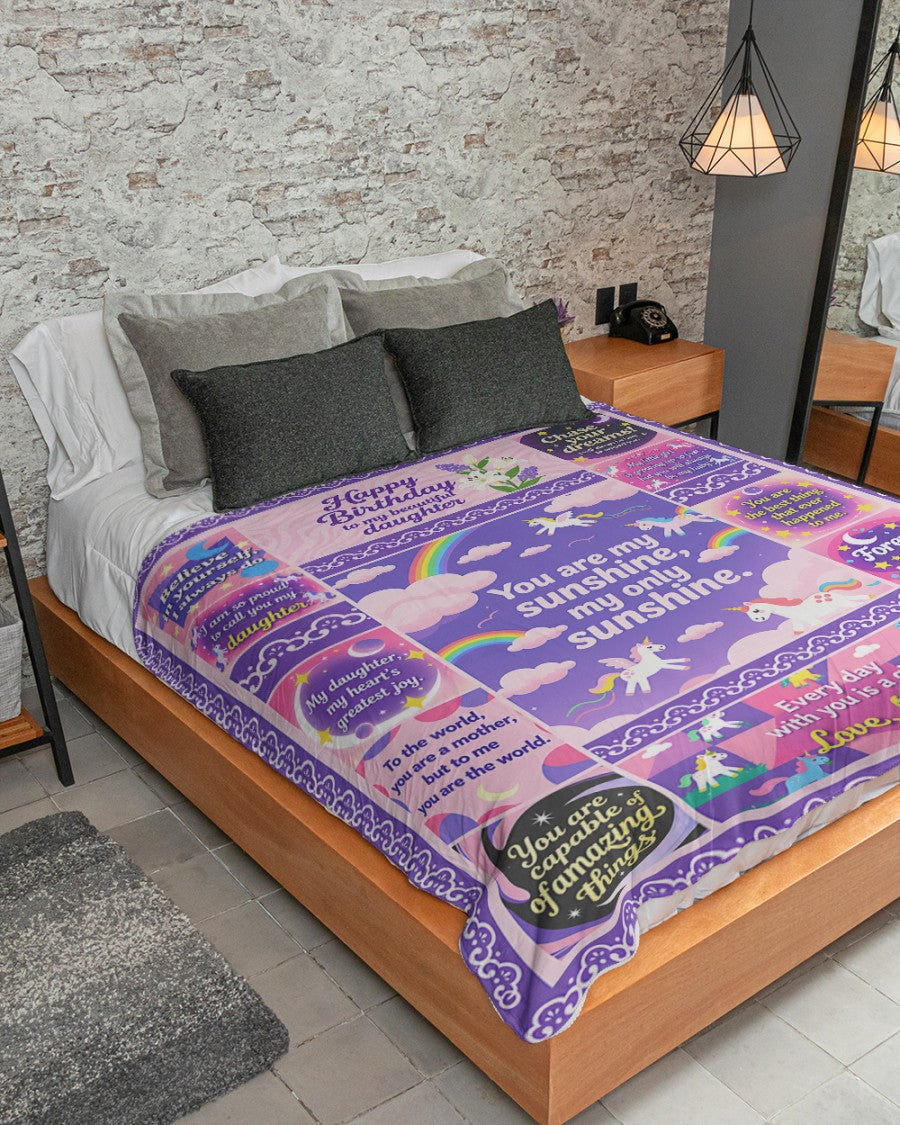 SPECIAL BIRTHDAY BLANKET TO YOUR DAUGHTER - A WARM HUG FROM MOM - TIEN00 (SKU2607-201)