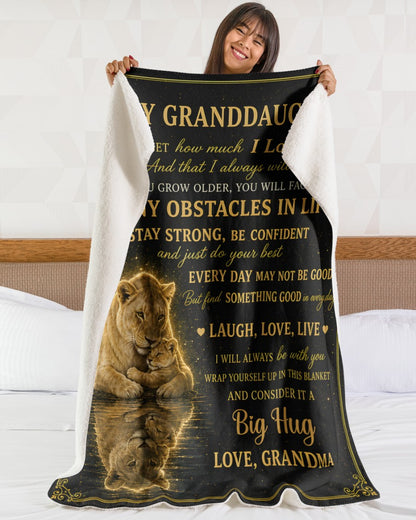 SPECIAL BLANKET TO YOUR GRANDDAUGHTER - A WARM HUG FROM GRANDMA - TIEN00(SKU2607-130)