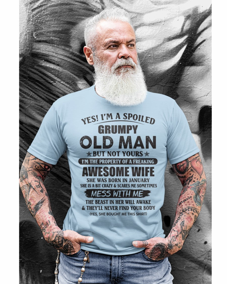 Awesome wife January - Perfect gift for your husband from wife - TIEN01 (SKU96-68-01)