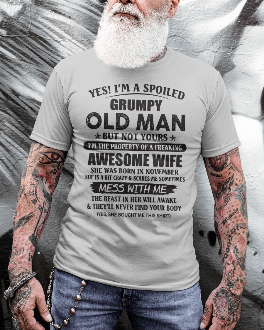 Awesome wife November - Perfect gift for your husband from wife - TIEN11 (SKU96-68-11)