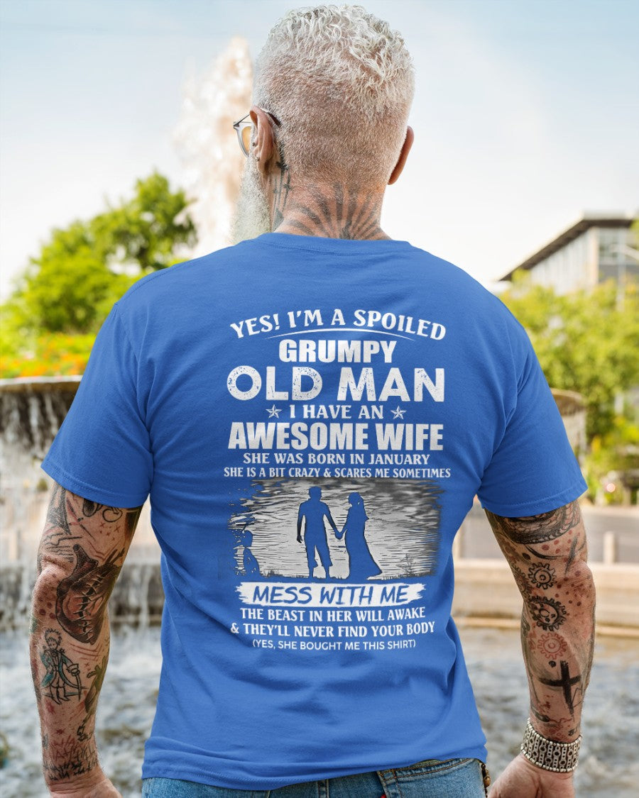 Awesome wife was born January - Gift for boyfriend, Gift for husband from wife - Perfect gift for your husband - TIEN01 (SKU10-79-01)