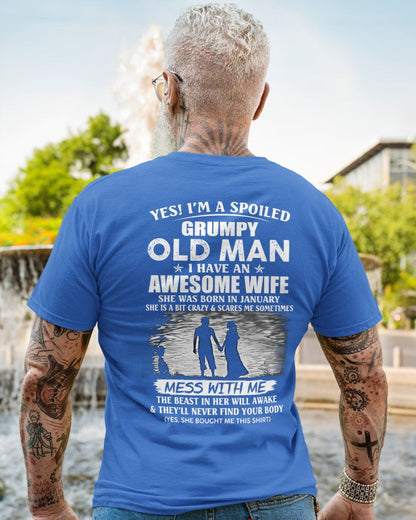 Awesome wife was born January - Gift for boyfriend, Gift for husband from wife - Perfect gift for your husband - TIEN01 (SKU10-79-01)