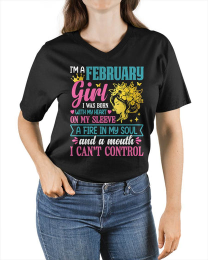 I'm A February Girl – T-Shirt For Woman – DOAN02 (SKU10-67-02)
