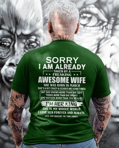 Awesome wife March - Perfect gift for husband from wife - TIEN03 (SKU68-79-03)