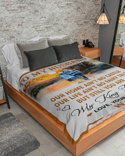 SPECIAL BLANKET TO YOUR HUSBAND - A WARM HUG FROM WIFE - TIEN00 (SKU2608-22)