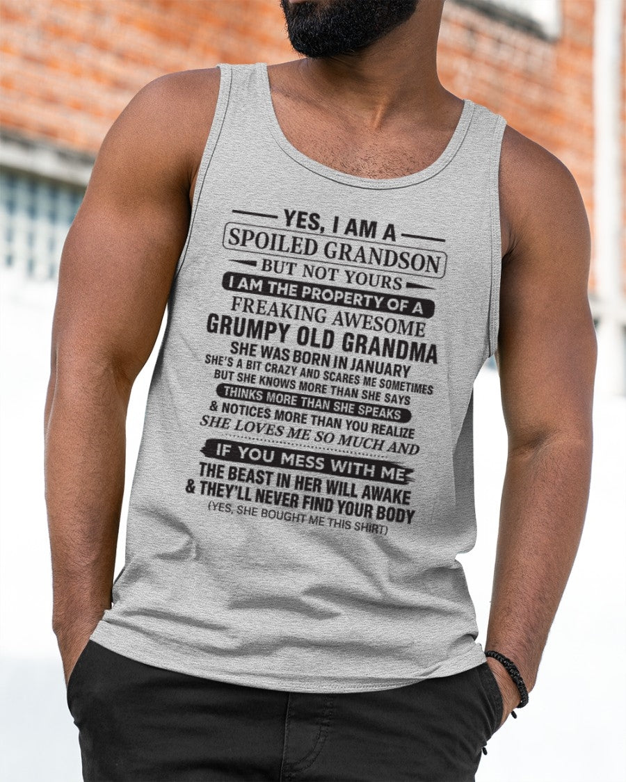 Yes I’m A Stubborn Grandson T-Shirt – Birthday Gift From February Grandma / Woman - TIEN02 (SKU10-171-02)