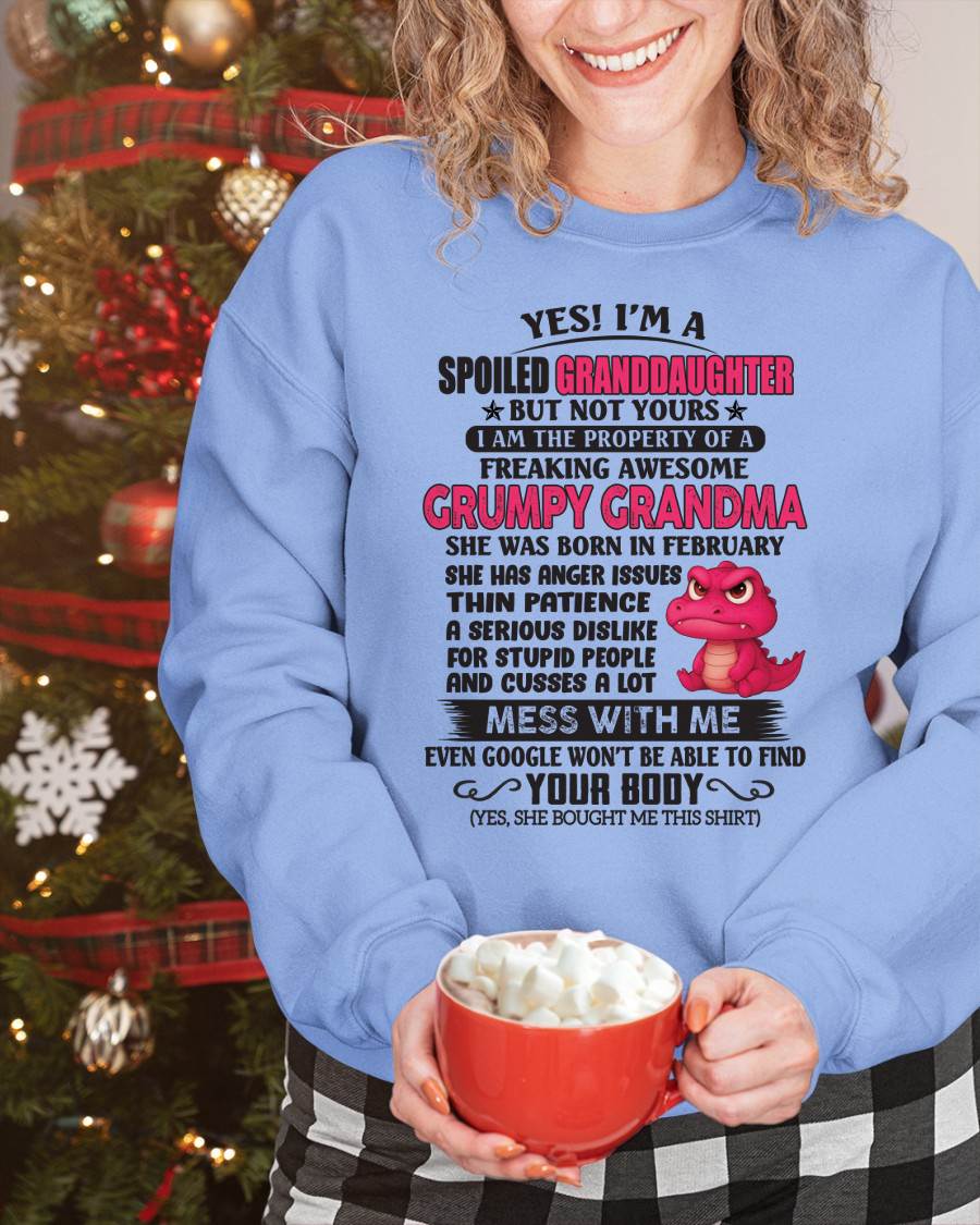 Yes! I'm A Spoiled Granddaughter - Gift For Grandson And Granddaughter From Grandma - DOAN02 (SKU09-96-02)