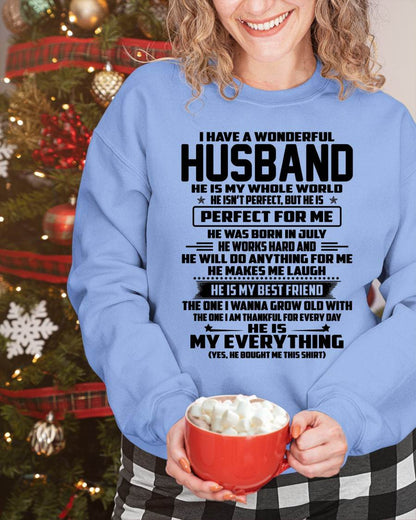 July – I Have A Wonderful Husband – Gift For Wife From Husband – DOAN07 (SKU12-314-07)