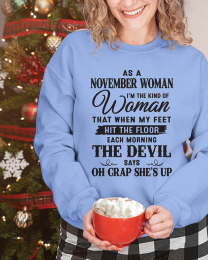 AS A NOVEMBER WOMAN – T-SHIRT FOR WOMAN – DOAN11 (SKU26T-01-36-11)