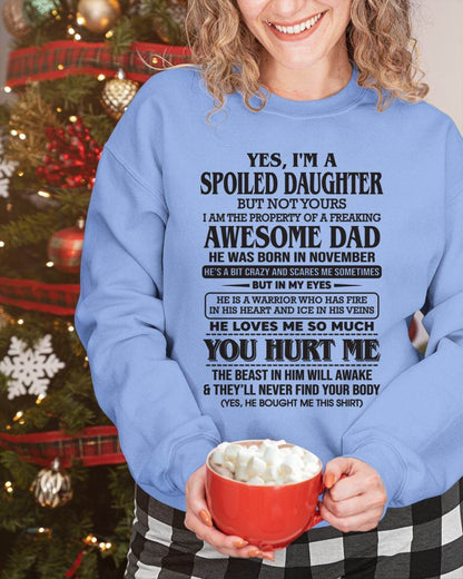 November – I Am The Property Of A Freaking Awesome Dad – Gift For Son And Daughter From Dad – DOAN11 (SKU11-28-11)