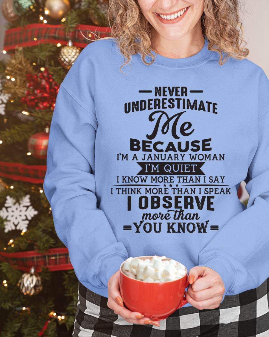 January - Never Underestimate Me - T Shirt For Woman - DOAN01 (SKU10-23-01)
